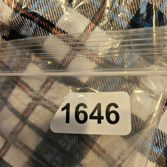 Croft & Barrow Shirt Plaid Flannel Cotton Mens L Button Blue White casual dad - Picture 13 of 14